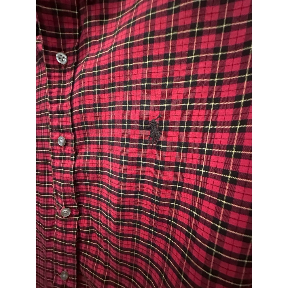 Ralph Lauren Shirt Mens Medium Red Blue Pony Button Down Long Sleeve Preppy - Picture 4 of 12